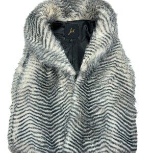 Jack Faux Fur Chevron/Animal Print Vest Women's Size Medium